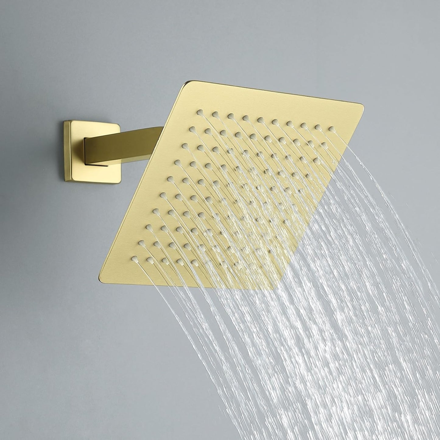 Elevate Your Bathroom Experience with the Complete Brushed Gold Bathtub Shower Faucet Set, Featuring an 8-Inch Shower Head and Handheld Spray