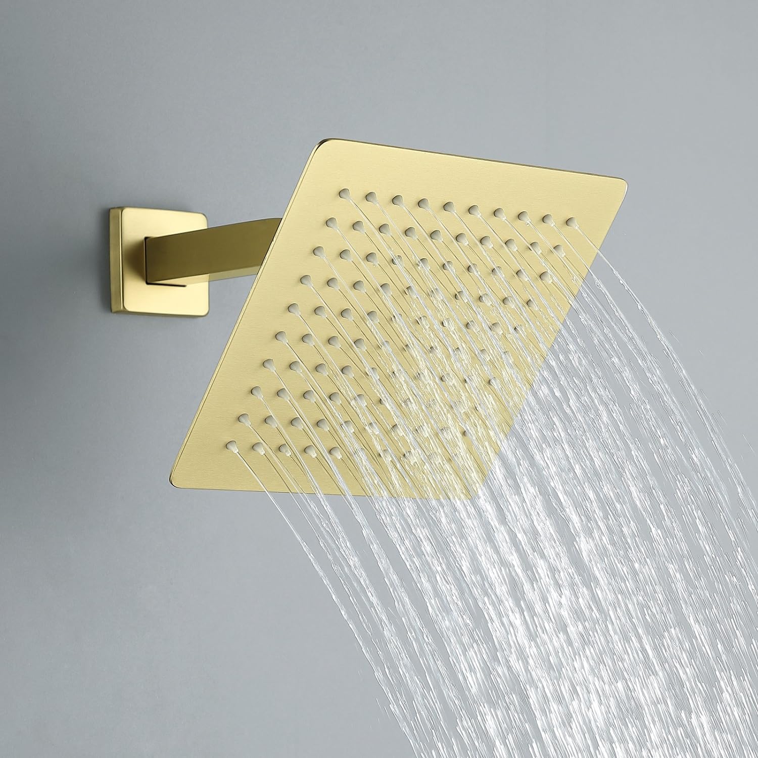 Elevate Your Bathroom Experience with the Complete Brushed Gold Bathtub Shower Faucet Set, Featuring an 8-Inch Shower Head and Handheld Spray