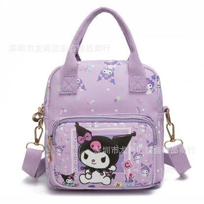 Adorable Sanrio Hello Kitty Leather Messenger Bag - Versatile Crossbody for Students Featuring Kuromi and Cinnamoroll