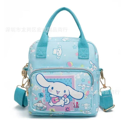 Adorable Sanrio Hello Kitty Leather Messenger Bag - Versatile Crossbody for Students Featuring Kuromi and Cinnamoroll