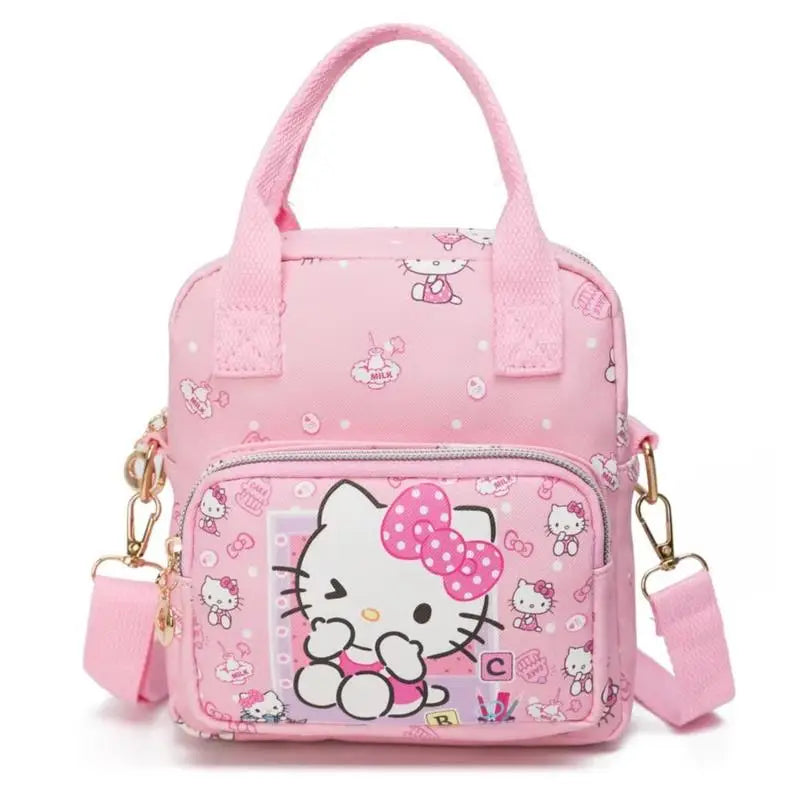 Adorable Sanrio Hello Kitty Leather Messenger Bag - Versatile Crossbody for Students Featuring Kuromi and Cinnamoroll