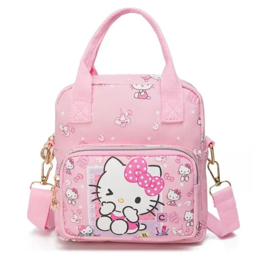 Adorable Sanrio Hello Kitty Leather Messenger Bag - Versatile Crossbody for Students Featuring Kuromi and Cinnamoroll